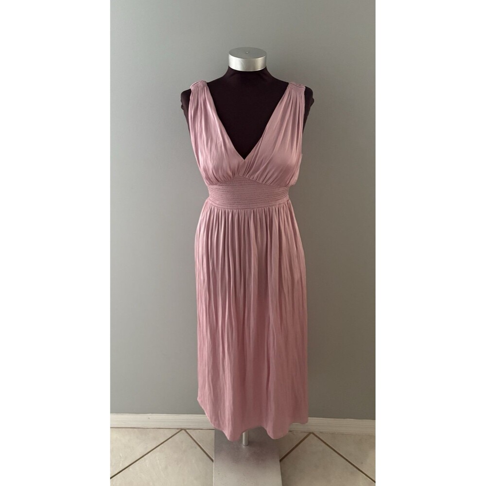 Old Navy Maxi Dress Size Small Dusty Rose Pink Silky Ethereal Fairy Whimiscal